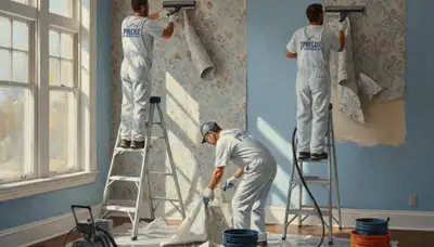 Wallpaper removal service in Billings, MT preparing walls for a fresh paint finish